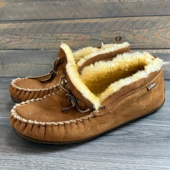 LL Bean Wicked Good Moccasin Suede Slippers Mens Size 11.5  display picture 1